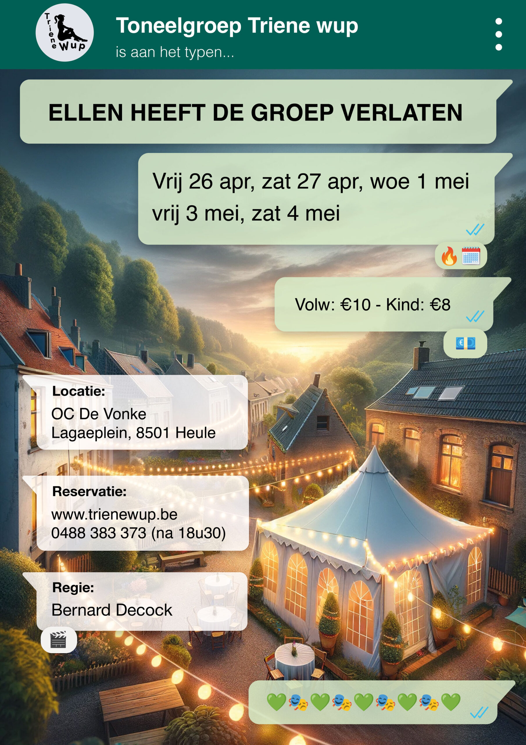 Ellen heeft de groep verlaten